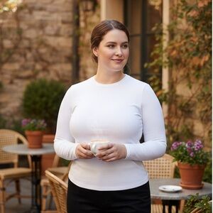Elegant White Long Sleeve Tee